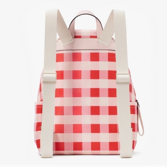🔹️Kate Spade 🔹️Chelsea Gingham Check Printed Nylon Medium Backpack ✨️❤️ - Picture 3 of 8